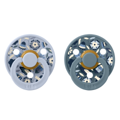 BIBS x LIBERTY Colour 2 Pack Bobo - Dusty Blue Mix