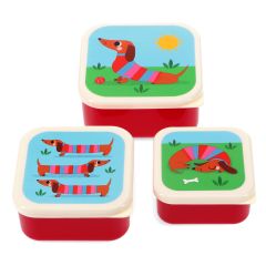 Snack boxes (set of 3) - Sunny Sausage Dog