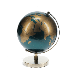 USB Night Light - World Globe, Blue and Gold