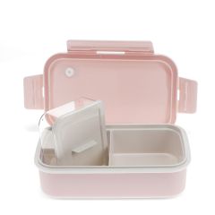Double Wall Lunch Box with Divider - Pale Pink