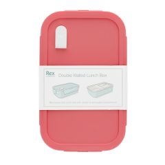 Double Wall Lunch Box with Divider - Rose Pink