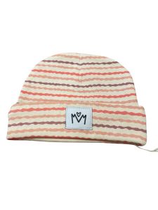Beanie Hat - Wavy Stripe Ash Rose