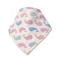 Printed Whale Spot and Stripe Ash Rose Bandana Bib