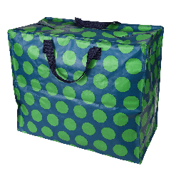 Jumbo Storage Bag Green on Blue Spotlight