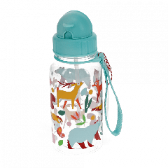 Children's water bottle with straw 500ml - Woodland