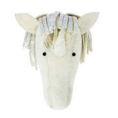 Unicorn Animal Head with Silver Mane