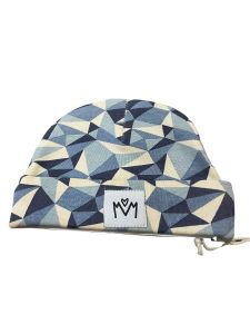 Beanie Hat - Geometric Blue