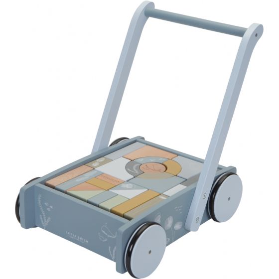 Little Dutch Baby Walker with Blocks Ocean Blue
