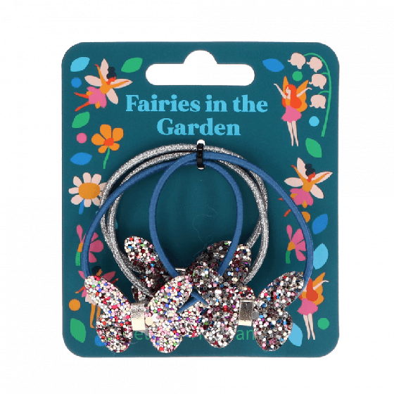 Glitter Butterfly Hair Bands (set Of 4) - Fairies In The Garden