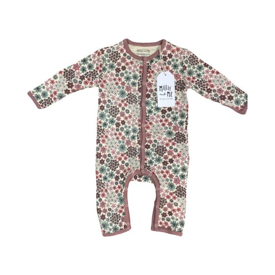 Romper- Ditsy Flowers Ash Rose