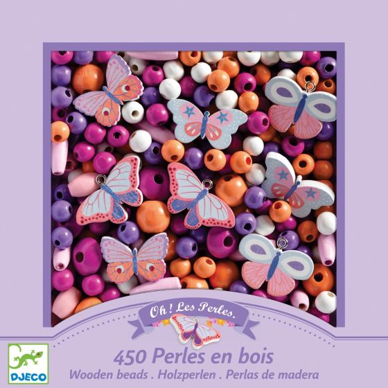 Wooden Beads, Butterflies