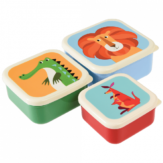 Set Of 3 Colourful Creatures Snack Boxes