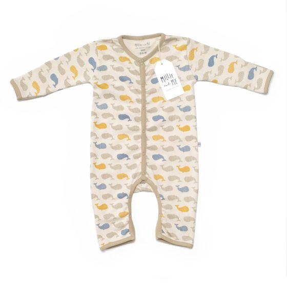 Baby Romper - Whale Spot and Stripe Elm