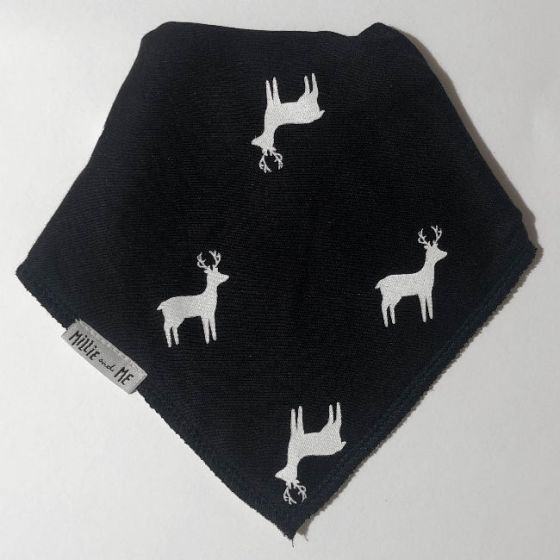 Reindeer on Navy Bandana Bib
