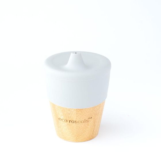Eco Rascals Bamboo Small Cup with Sippy Feeder Grey