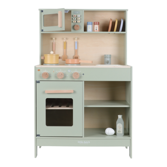 Little Dutch Wooden Play Kitchen - Green Essentials