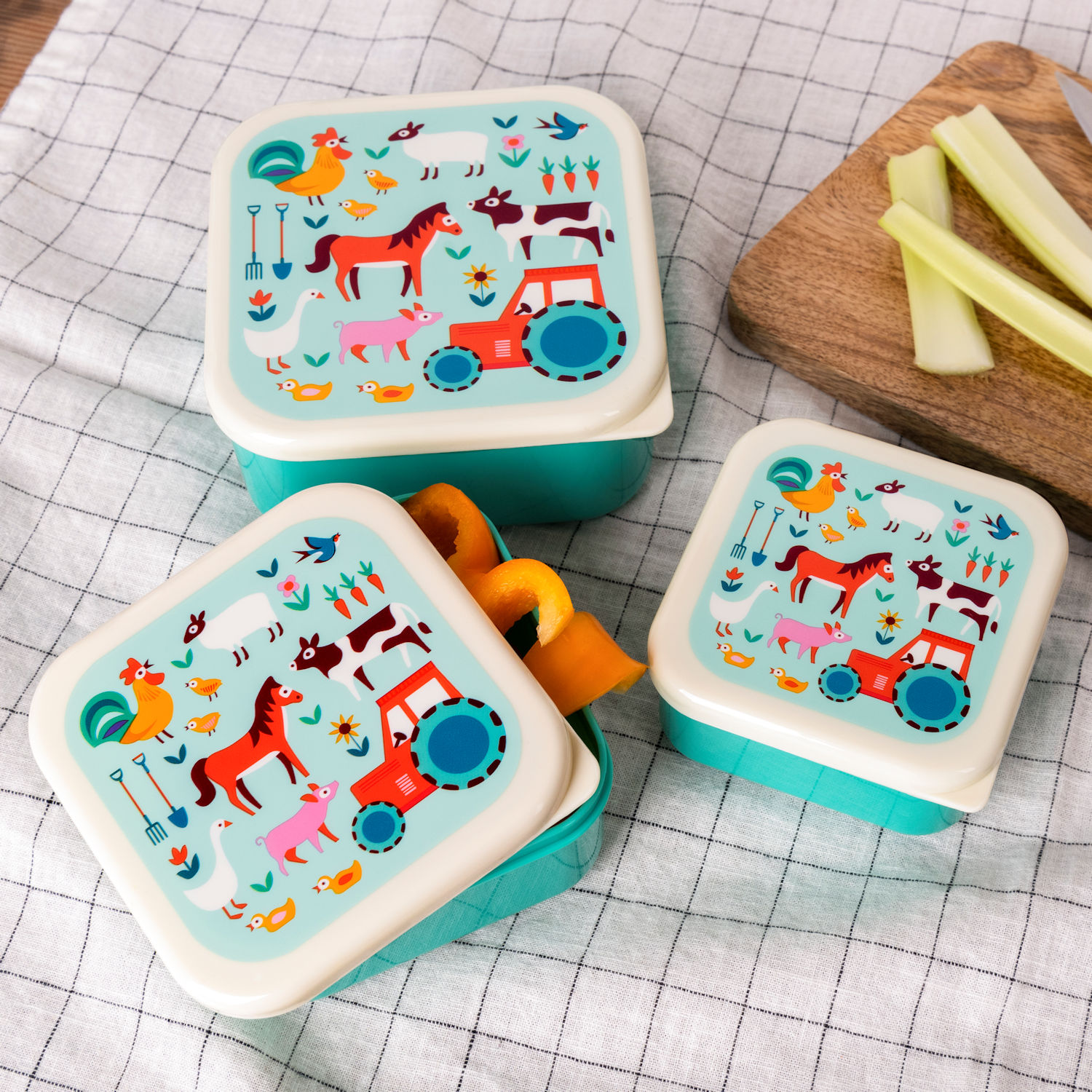 Snack boxes (set of 3) - On the Farm