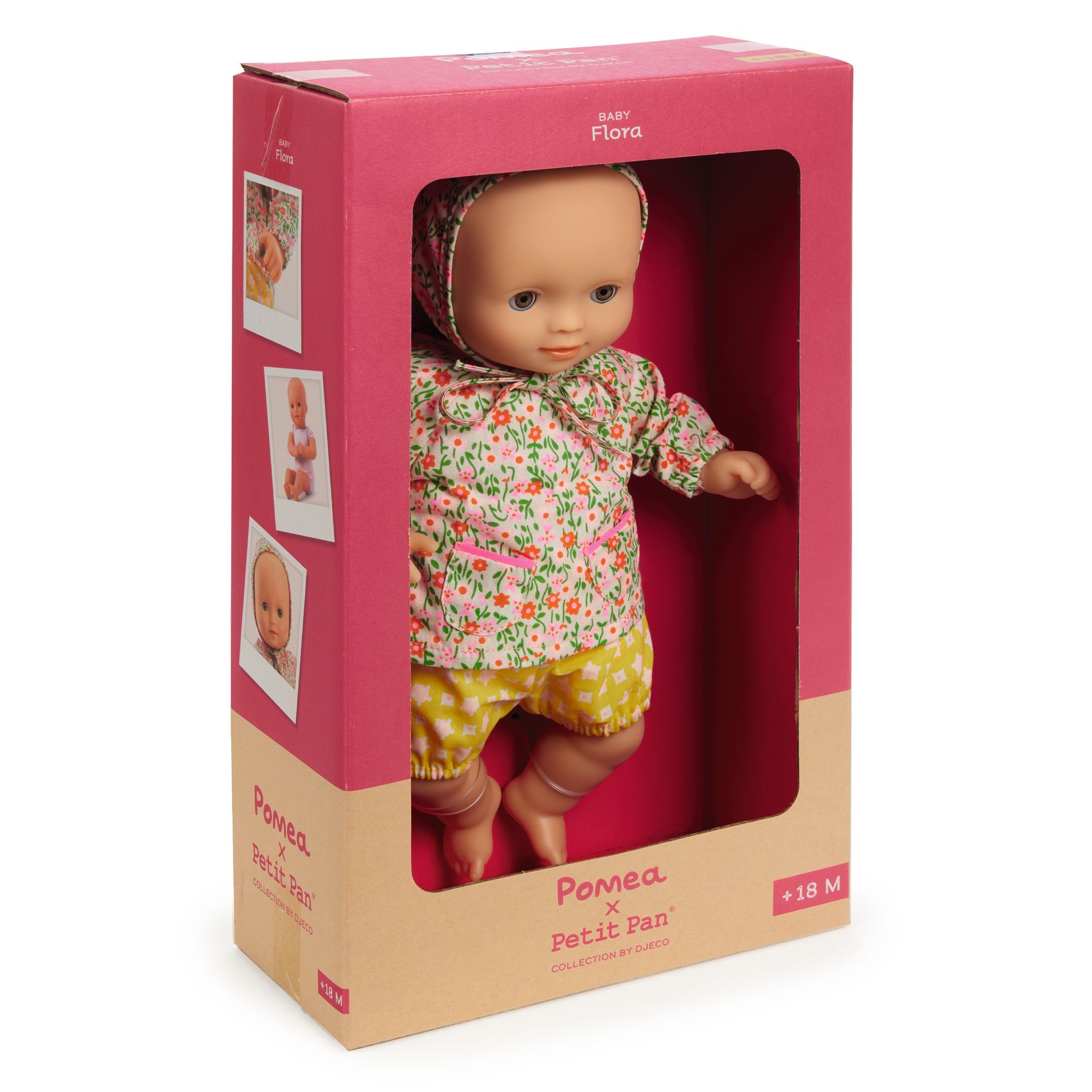 Djeco Pomea Doll - Baby Flora Petit Pan Dressed