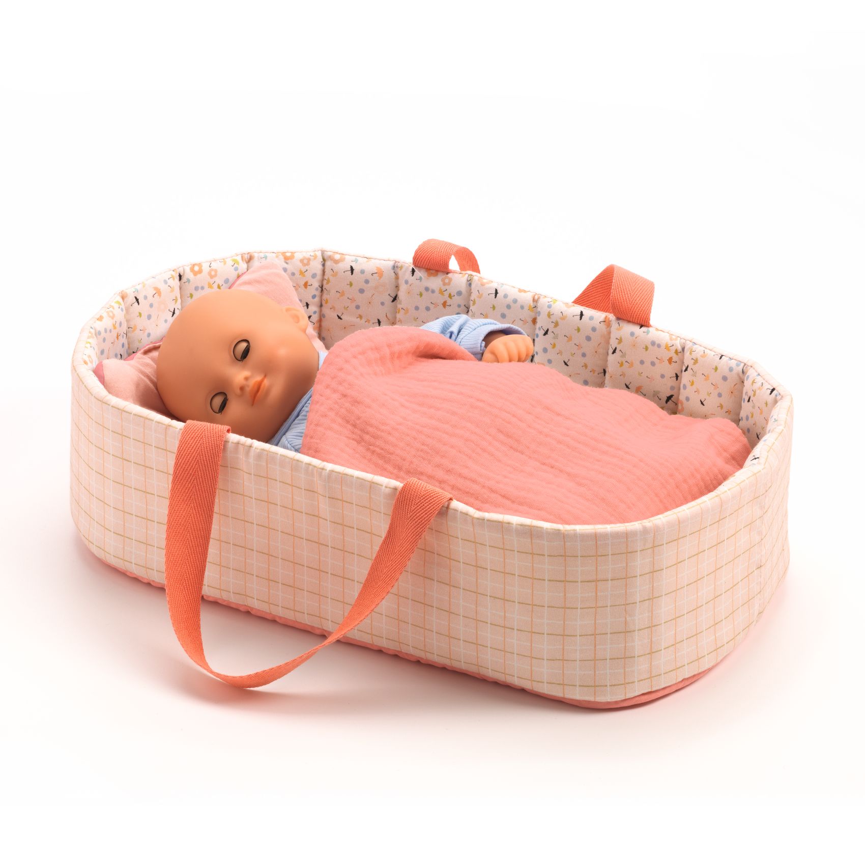 Dolls Bassinet by Djeco - Pink Lines